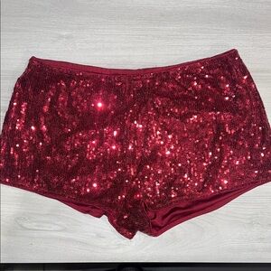 Sequin Red Women's micro Shorts